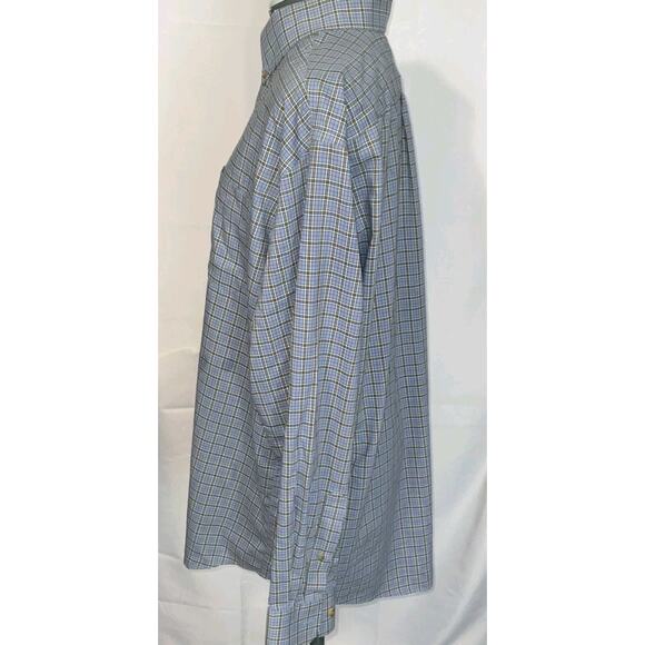 LL Bean Shirt Mens Size L Blue Wrinkle Resistant Button Down Long Sleeve Plaid - Picture 3 of 10
